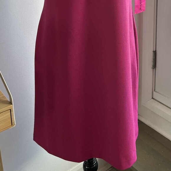 NWT Betsey Johnson Fuchsia Structured Mini Dress with Cherry Print Lining – US 8 - Picture 3 of 11